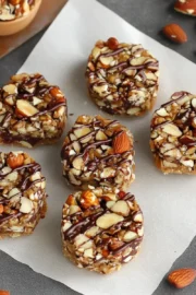 Easy Homemade Nut Bars with Dark Chocolate Drizzle